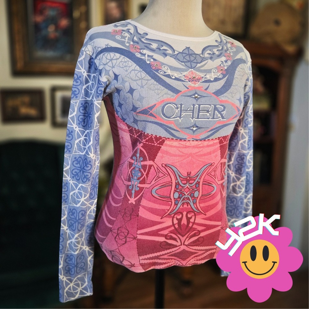 Cher Farewell Tour 2002 Shirt Giant‎ Vintage Y2K Long Sleeve Graphic Tee S/M